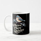 Please Chew Quieter Funny Introvert Christmas Bird コーヒーマグカップ (左)