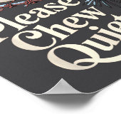 Please Chew Quieter Funny Introvert Christmas Bird ポスター (角)