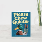 Please Chew Quieter Funny Introvert Funny Duck Lov カード (正面)