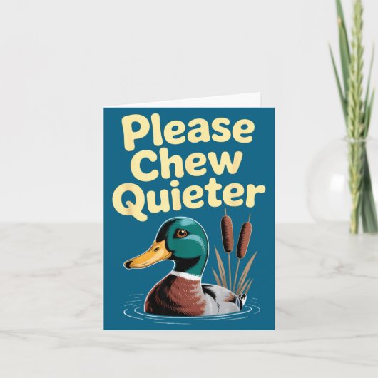 Please Chew Quieter Funny Introvert Funny Duck Lov カード (正面)