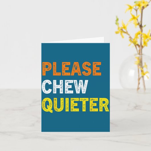 Please Chew Quieter Funny Introvert Silence Lover  カード (黄色い花)