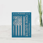 Please Chew Quieter Funny Introvert Usa Flag Vinta カード (正面)