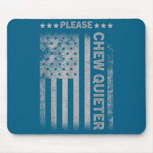 Please Chew Quieter Funny Introvert Usa Flag Vinta マウスパッド (正面)