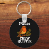 Please Chew Quieter Vintage Bird Groovy Design  キーホルダー (正面)