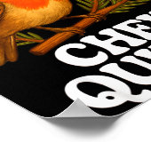 Please Chew Quieter Vintage Bird Groovy Design  ポスター (角)