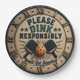Please Dink Responsibly Funny Pickleball ペーパープレート