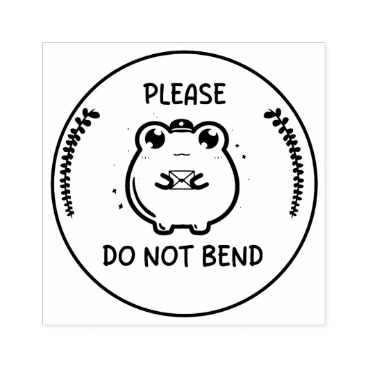 Please do not bend stamp, frog stamp design, Mail ラバースタンプ (インプリント)
