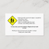 Please Do Not Park – Private Access Notice 名刺 (裏面)