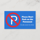 Please Do Not Park – Private Access Notice 名刺 (正面)