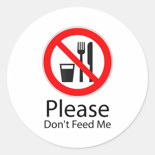 Please Don't Feed Me Funny  ラウンドシール (正面)
