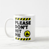 Please Don't Hit Me - Art On Back Fun Safe Cyclist コーヒーマグカップ (左)