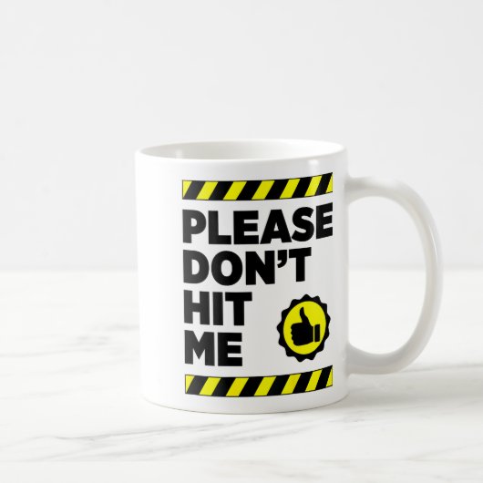 Please Don't Hit Me - Art On Back Fun Safe Cyclist コーヒーマグカップ (右)