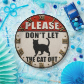 Please Don't Let the Cat Out Funny Black Cat ペーパープレート (パーティー)