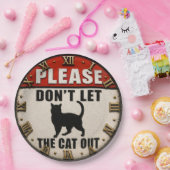 Please Don't Let the Cat Out Funny Black Cat ペーパープレート (パーティー)