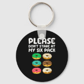 Please Don't Stare At My Six Pack Donuts Abs Funny キーホルダー (正面)