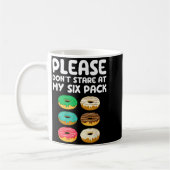 Please Don't Stare At My Six Pack Donuts Abs Funny コーヒーマグカップ (左)
