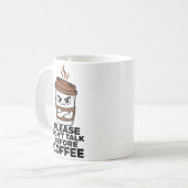 Please Dont Talk Before Coffee Funny Introvert Mug コーヒーマグカップ (正面左)