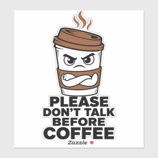 Please Don't Talk Before Coffee Sticker シール (シート)
