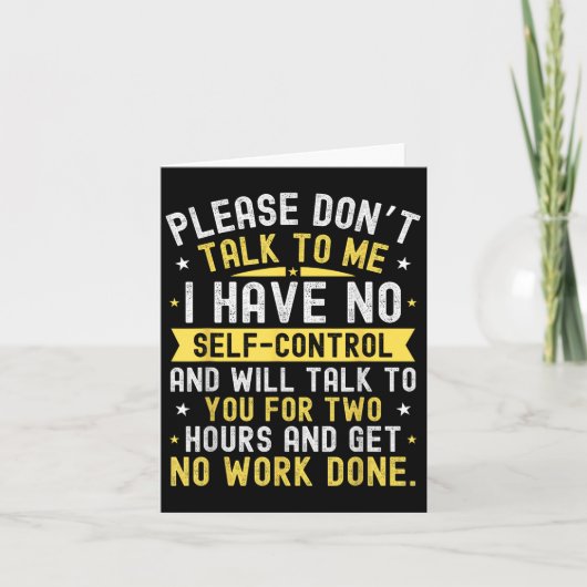 Please Don't Talk To Me I Have No Self Control カード (正面)