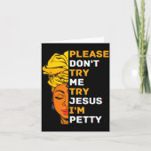 Please Don't Try Me Try Jesus Black Girl Magic Mel カード (正面)