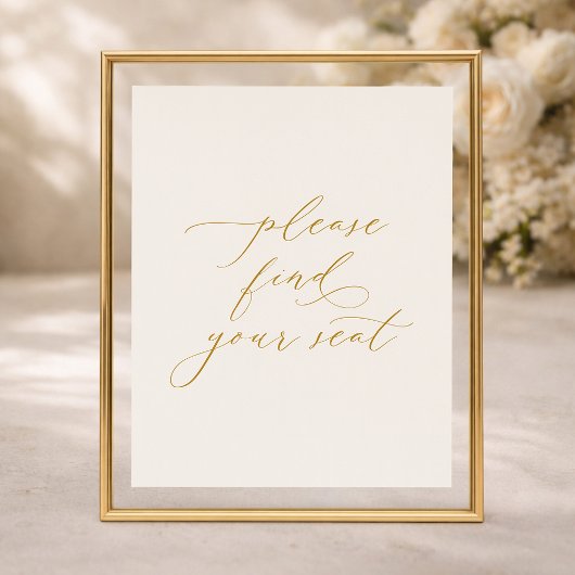 Please Find Your Seat Wedding Sign ポスター
