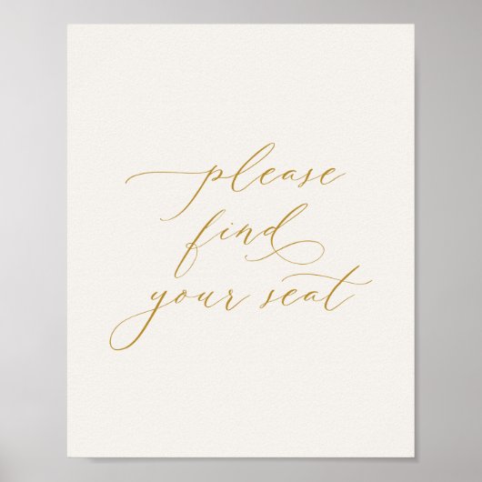 Please Find Your Seat Wedding Sign ポスター (正面)