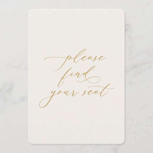 Please Find Your Seat Wedding Sign 招待状 (正面)