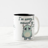 Please Forgive Me – Sad Cute Monster Apology Gift  ツートーンマグカップ (正面右)