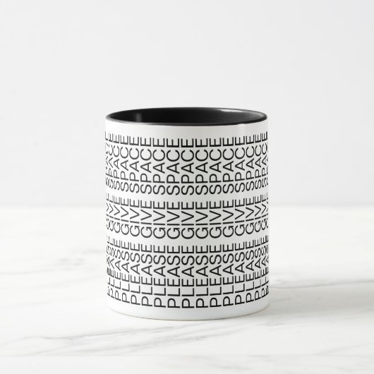 Please Give Space Hidden Message Introvert Mug マグカップ (中央)