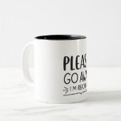 Please Go Away I'm Reading Mug – Book Lover ツートーンマグカップ (正面左)