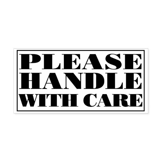 Please Handle With Care Fragile Parcel Delivery ラバースタンプ (インプリント)