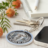 Please Help Safety Alert ICE Photo Custom Text キーホルダー (正面右)