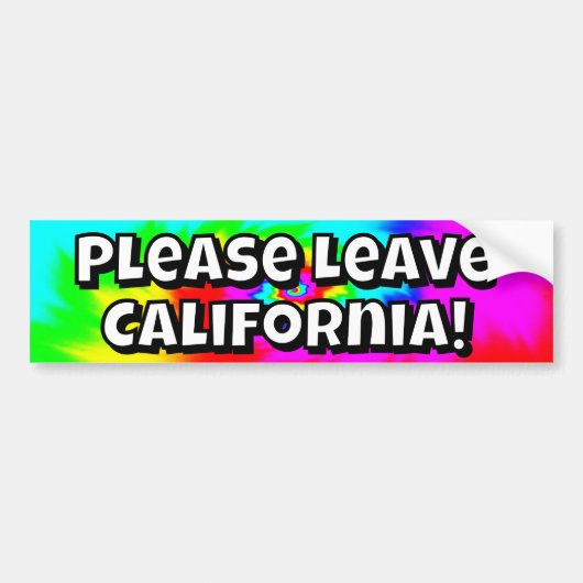 Please Leave California (you may change the words) バンパーステッカー (正面)
