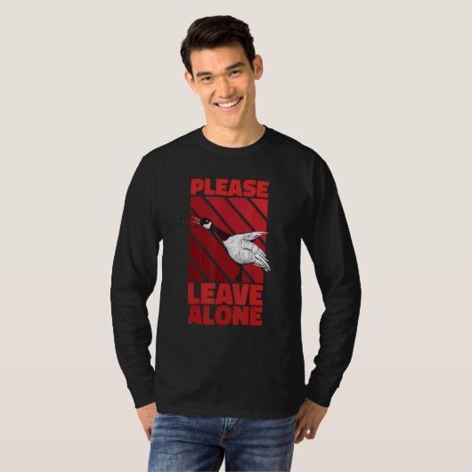 Please Leave Me Alone Canadian Goose Birdwatcher Tシャツ (正面フル)