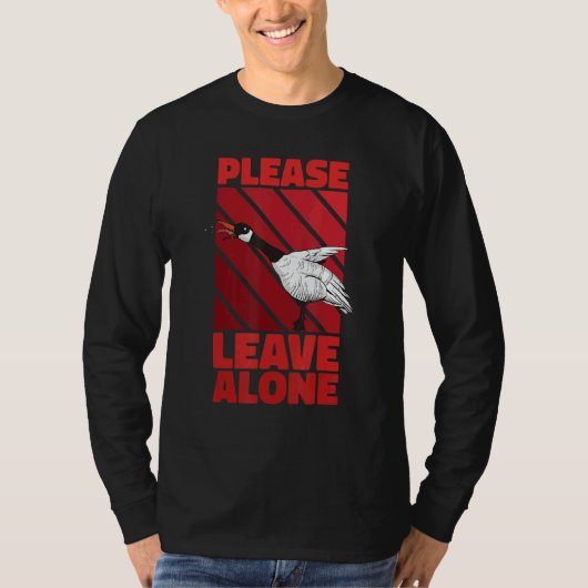 Please Leave Me Alone Canadian Goose Birdwatcher Tシャツ (正面)