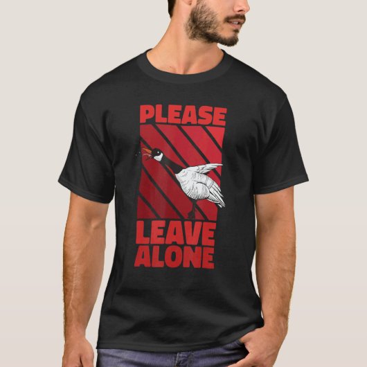 Please Leave Me Alone Canadian Goose Birdwatcher Tシャツ (正面)