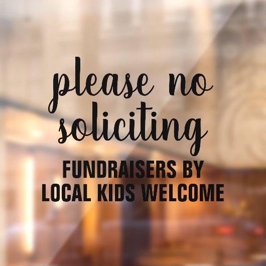 please no soliciting fundraisers by local kids ウィンドウサイン (シート2)