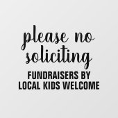 please no soliciting fundraisers by local kids ウィンドウサイン (シート)