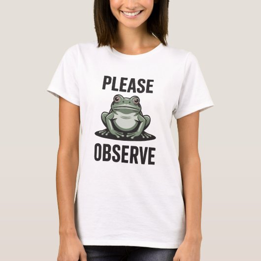 Please Observe Funny Frog Tシャツ (正面)