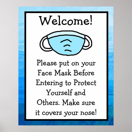 Please Put On Your Face Mask Sign ポスター (正面)