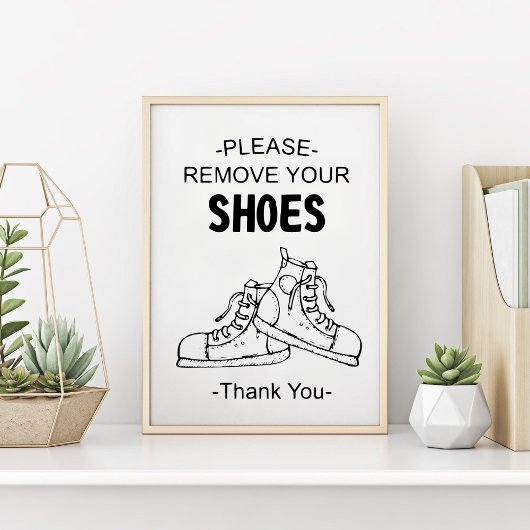 Please Remove Your Shoes Graphic Illustrated  ポスター