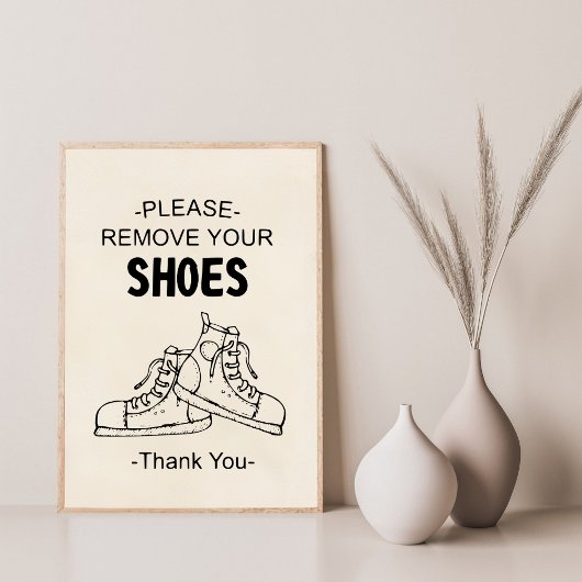Please Remove Your Shoes Graphic Illustrated ポスター