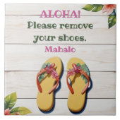 Please Remove Your Shoes Hawaiian Style flip flops タイル (正面)