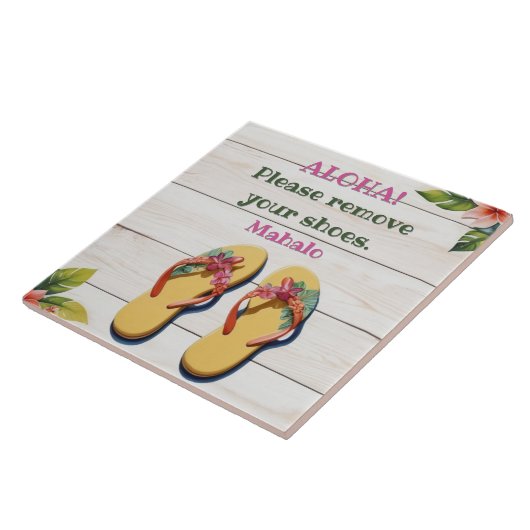 Please Remove Your Shoes Hawaiian Style flip flops タイル (側面)