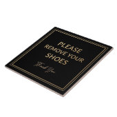 Please Remove Your Shoes Sign black and gold タイル (側面)