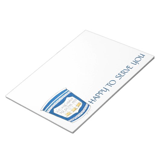 Please Serve You Blue Greek Diner Coffee Cup ノートパッド (アングル)