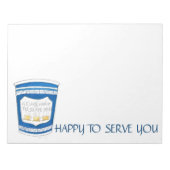 Please Serve You Blue Greek Diner Coffee Cup ノートパッド (正面)