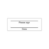 Please Sign and Date Horizontal Lines セルフインキングスタンプ (デザイン)