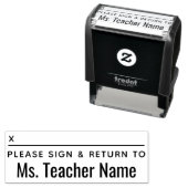 Please Sign and Return -はっきりした先生名行 セルフインキングスタンプ (インサイチュ)