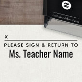 Please Sign and Return -はっきりした先生名行 セルフインキングスタンプ